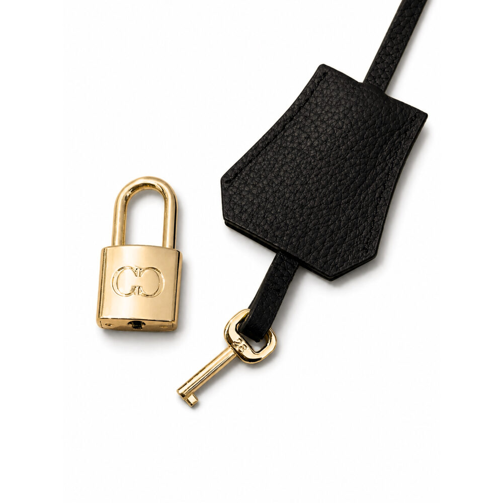 Engraved metal padlock and matching key