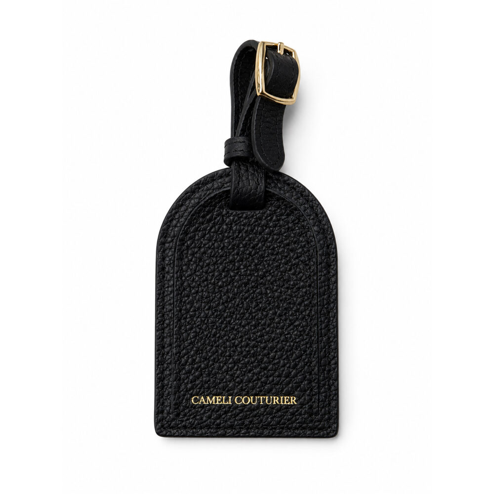 Detachable pebbled leather ID tag